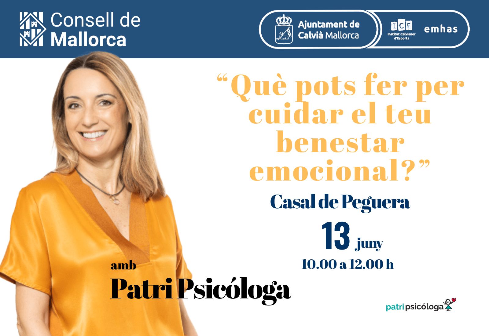 Conferència: «Què pots fer per cuidar el teu benestar emocional?»