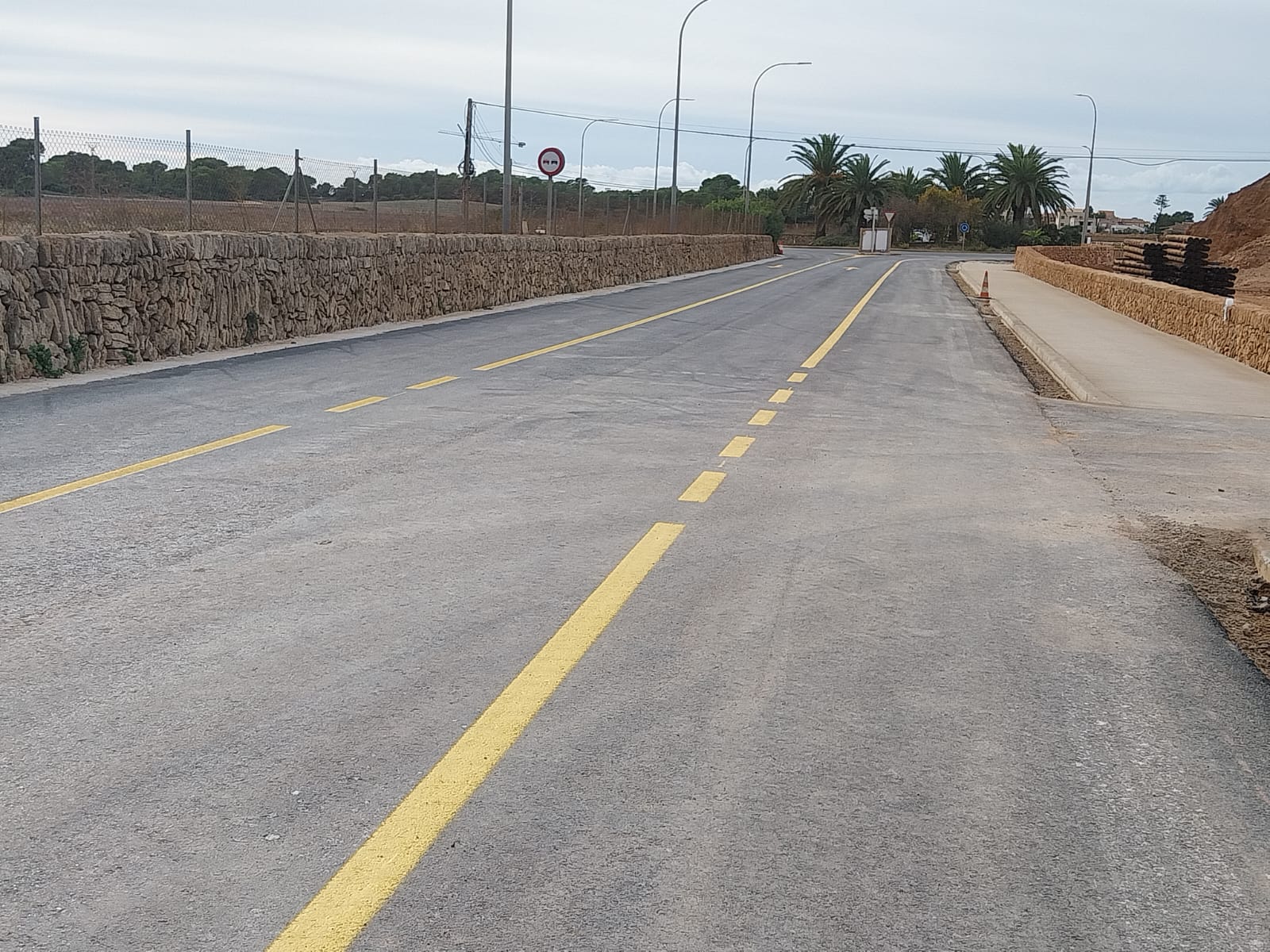 Imagen de la nueva carretera ses salines-Colònia de Sant Jordi.