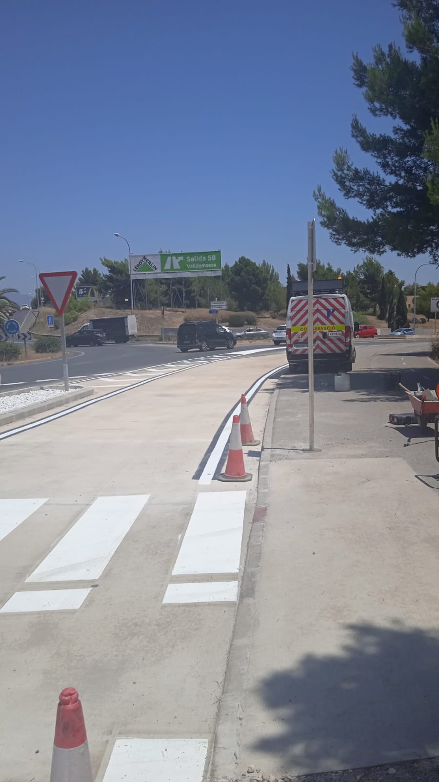 Imatge del nou carril zero durant la seva entrada en funcionament.