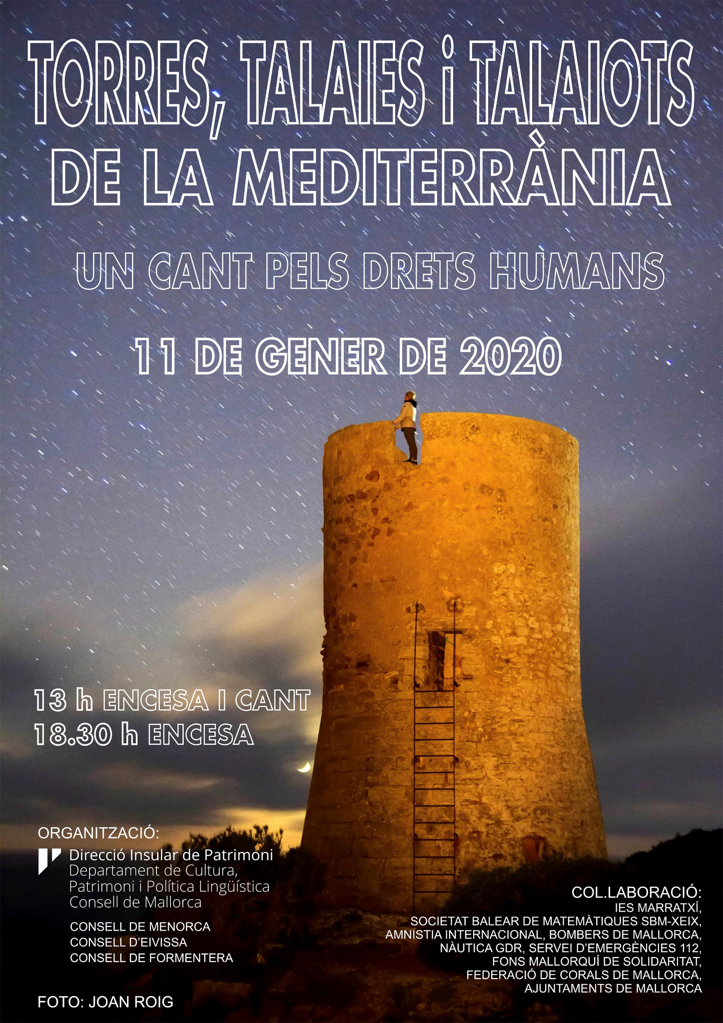 Cartell d' Encesa Torres, talaies i Talaiots un cant pels drets humans