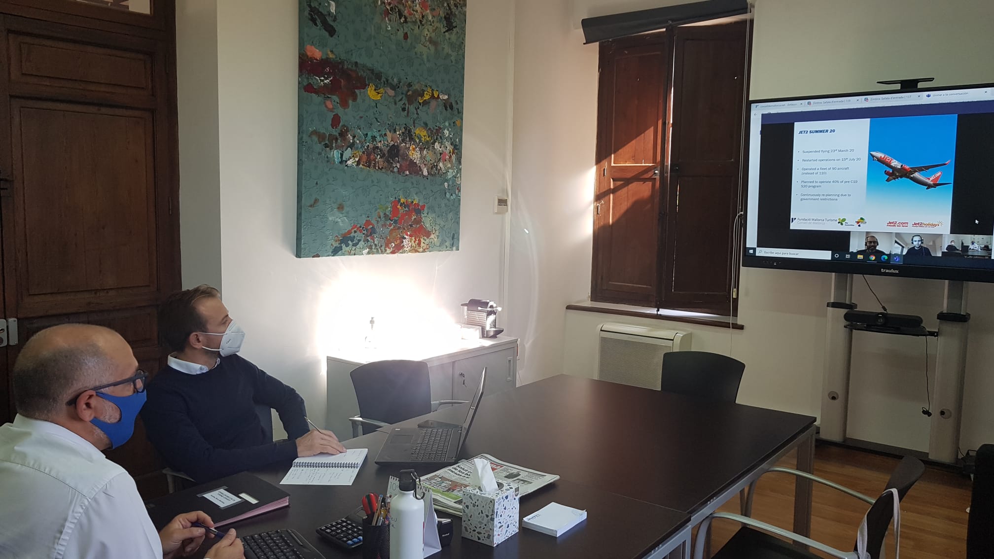 Reunió entre la Fundació Mallorca Turisme i Jet2Holidays, amb qui s'ha fet una acció de comarqueting.