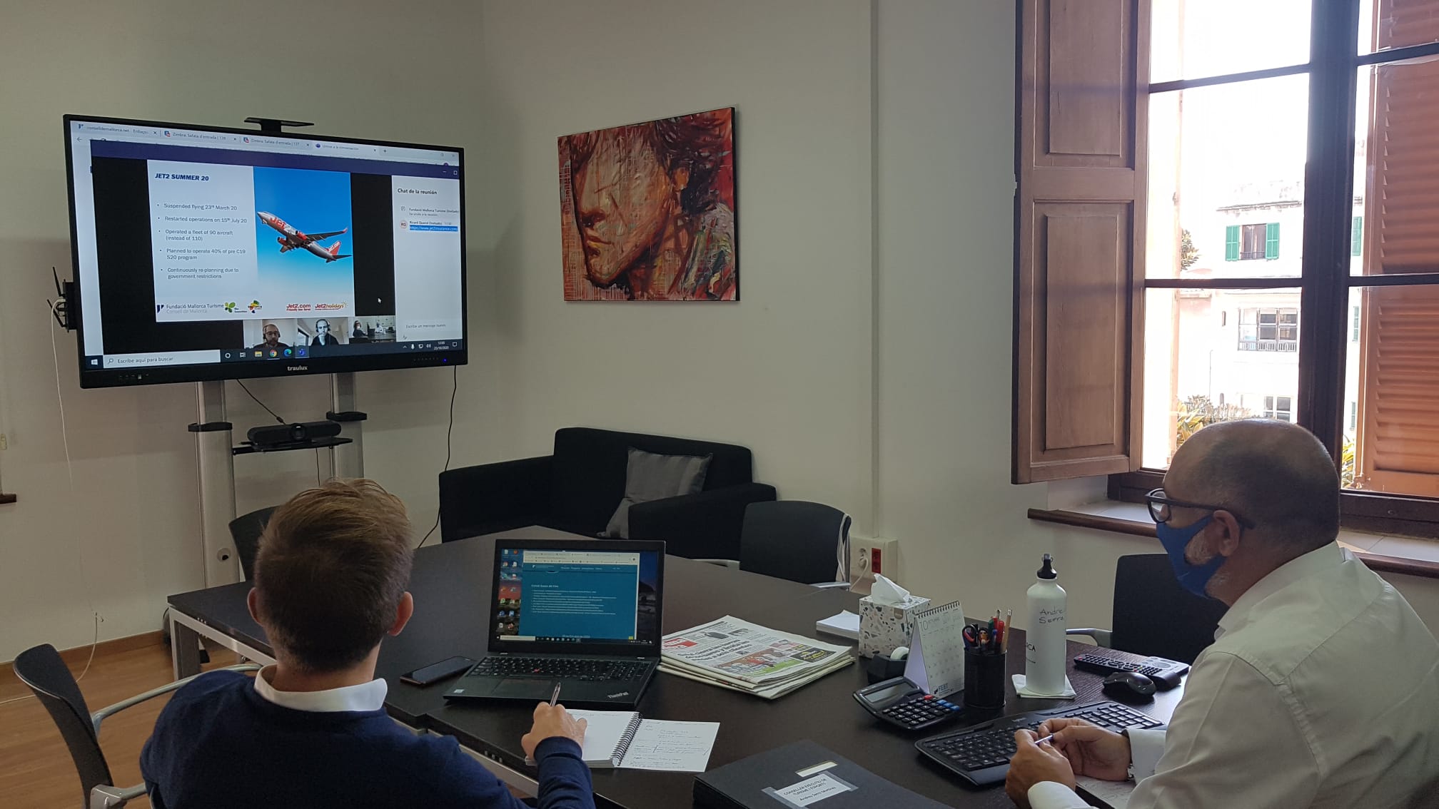 Reunió entre la Fundació Mallorca Turisme i Jet2Holidays, amb qui s'ha fet una acció de comarqueting.