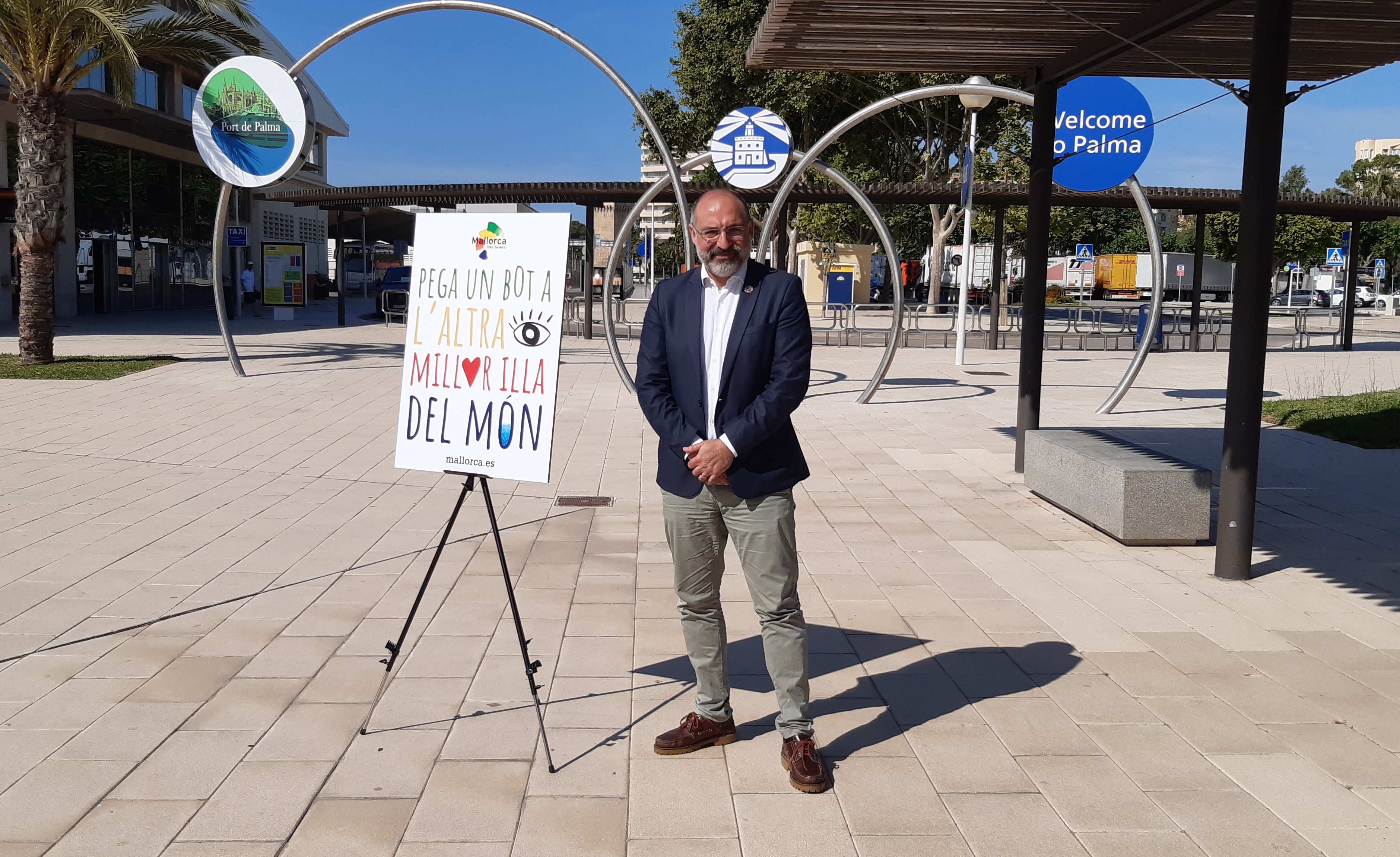 El conseller Andreu Serra durant la presentació de la campanya del Consell de Mallorca.