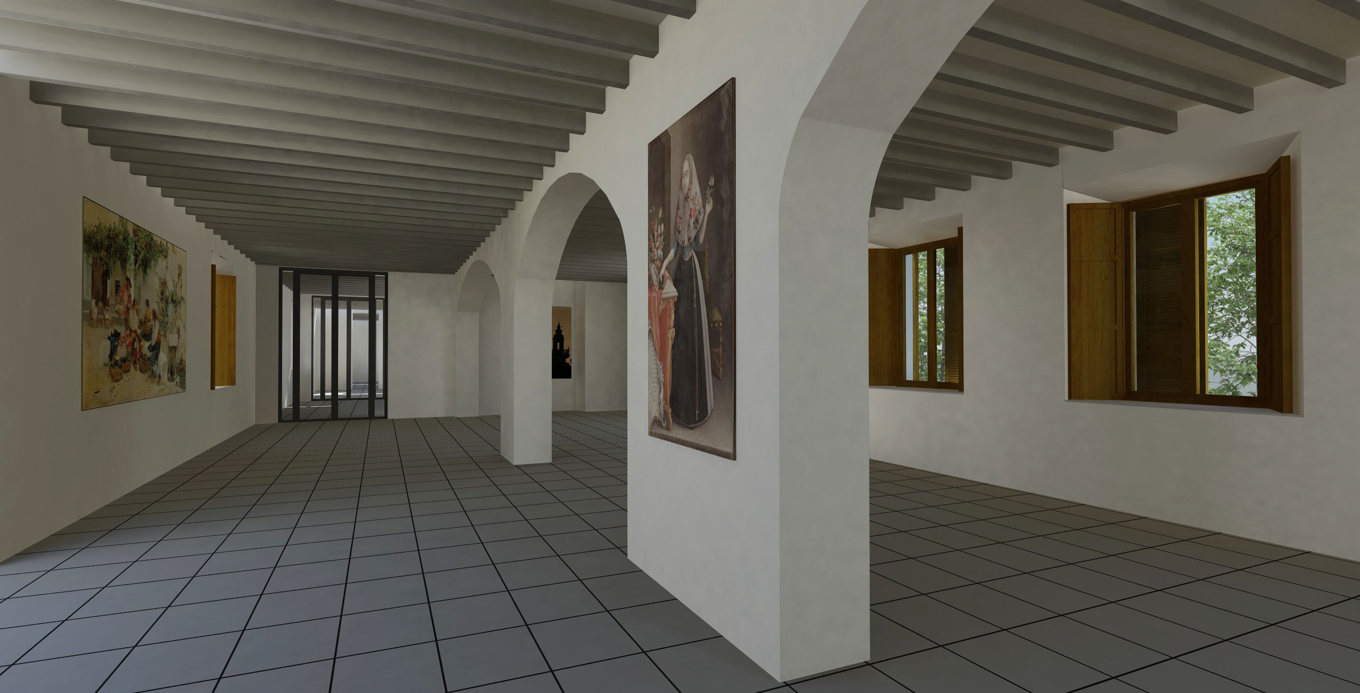 Recreació d'una sala expositiva.