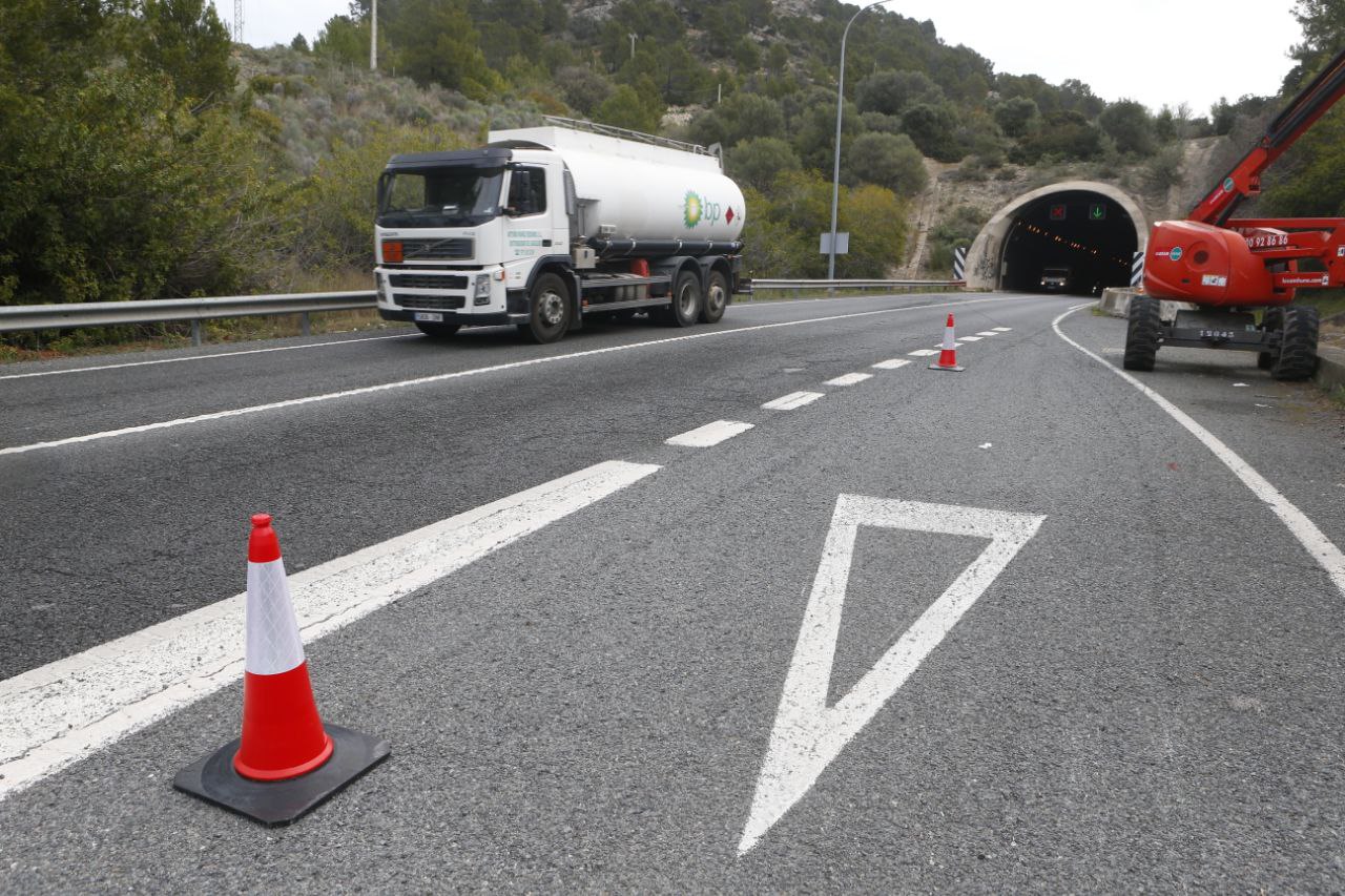 Inici de les obres al túnel de Son Vic a Peguera.