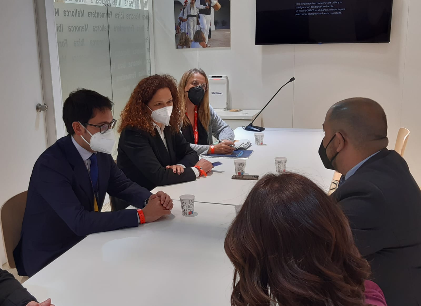 Moment de la reunió amb United Airlines.