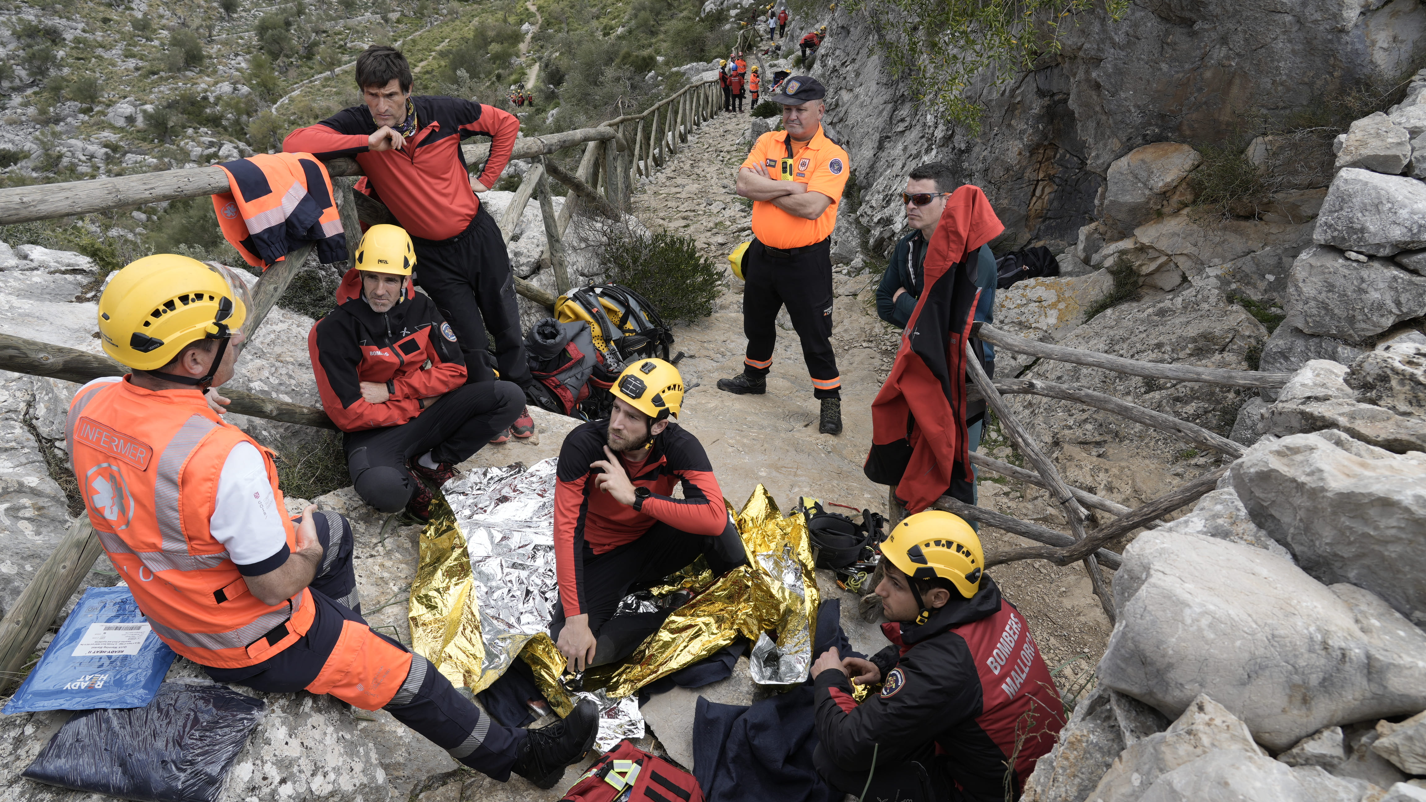 Formación del Grupo de Rescate de Muntaña de los Bomberos de Mallorca.