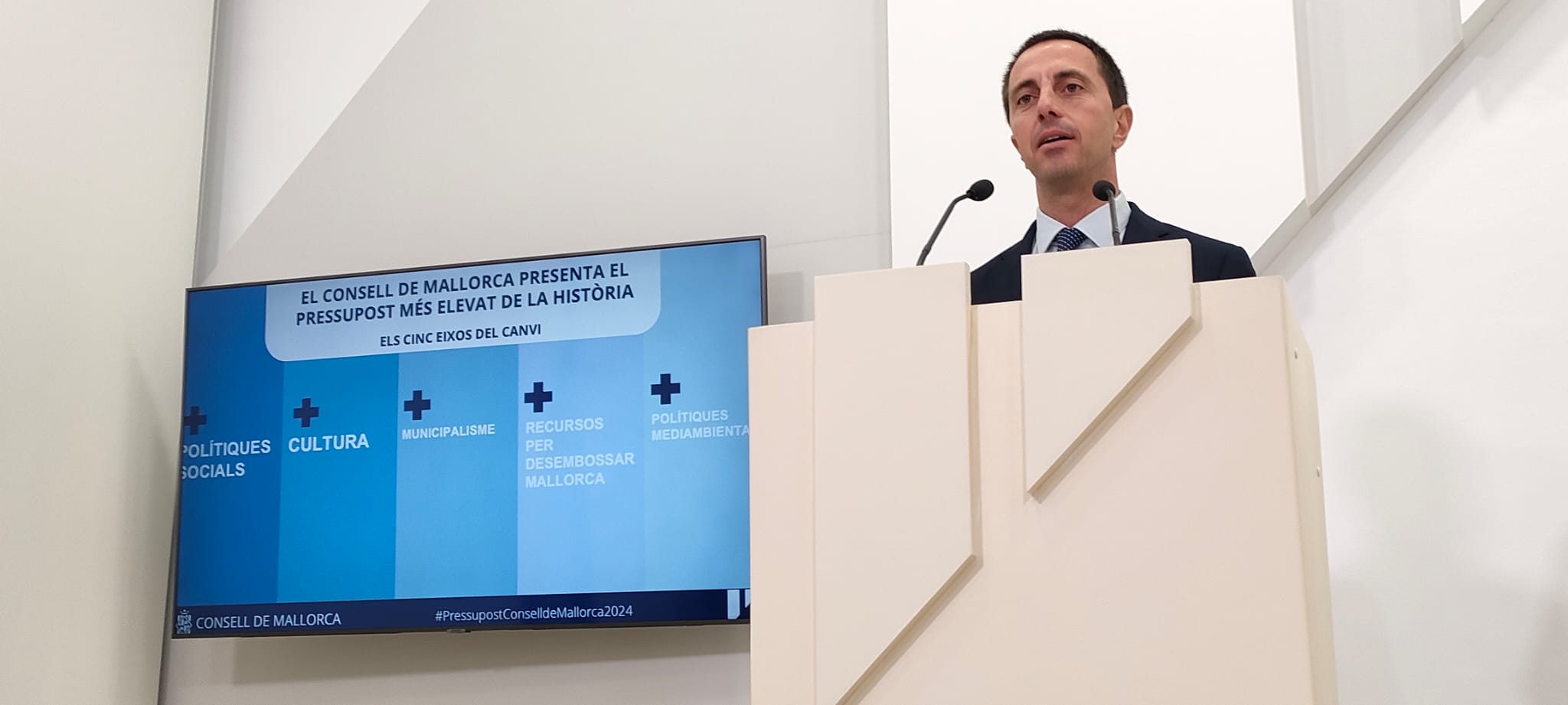 Presentación de los presupuestos del Consell de Mallorca para el 2024.
