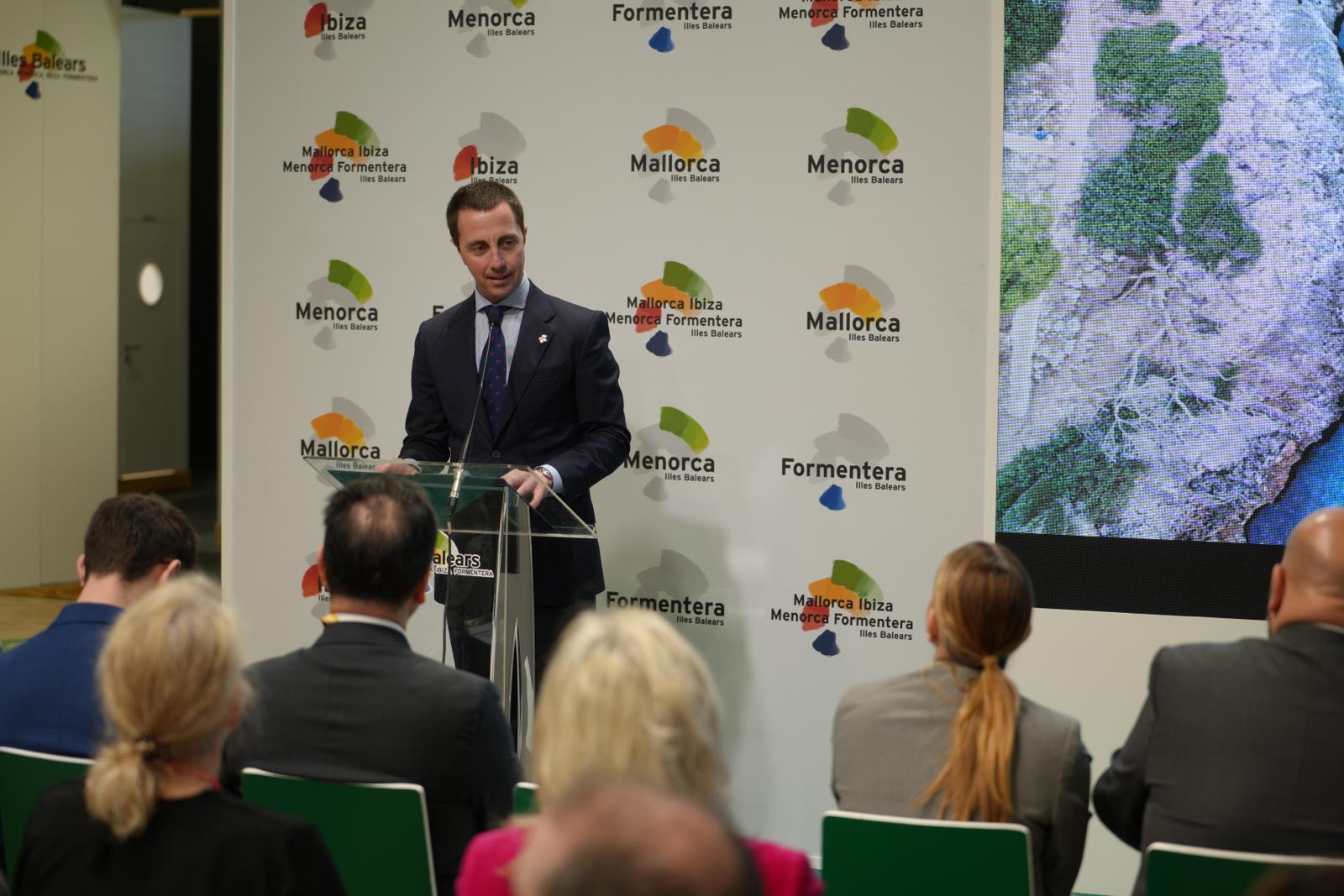 El presidente Galmés durante una intervención en la ITB de Berlín.