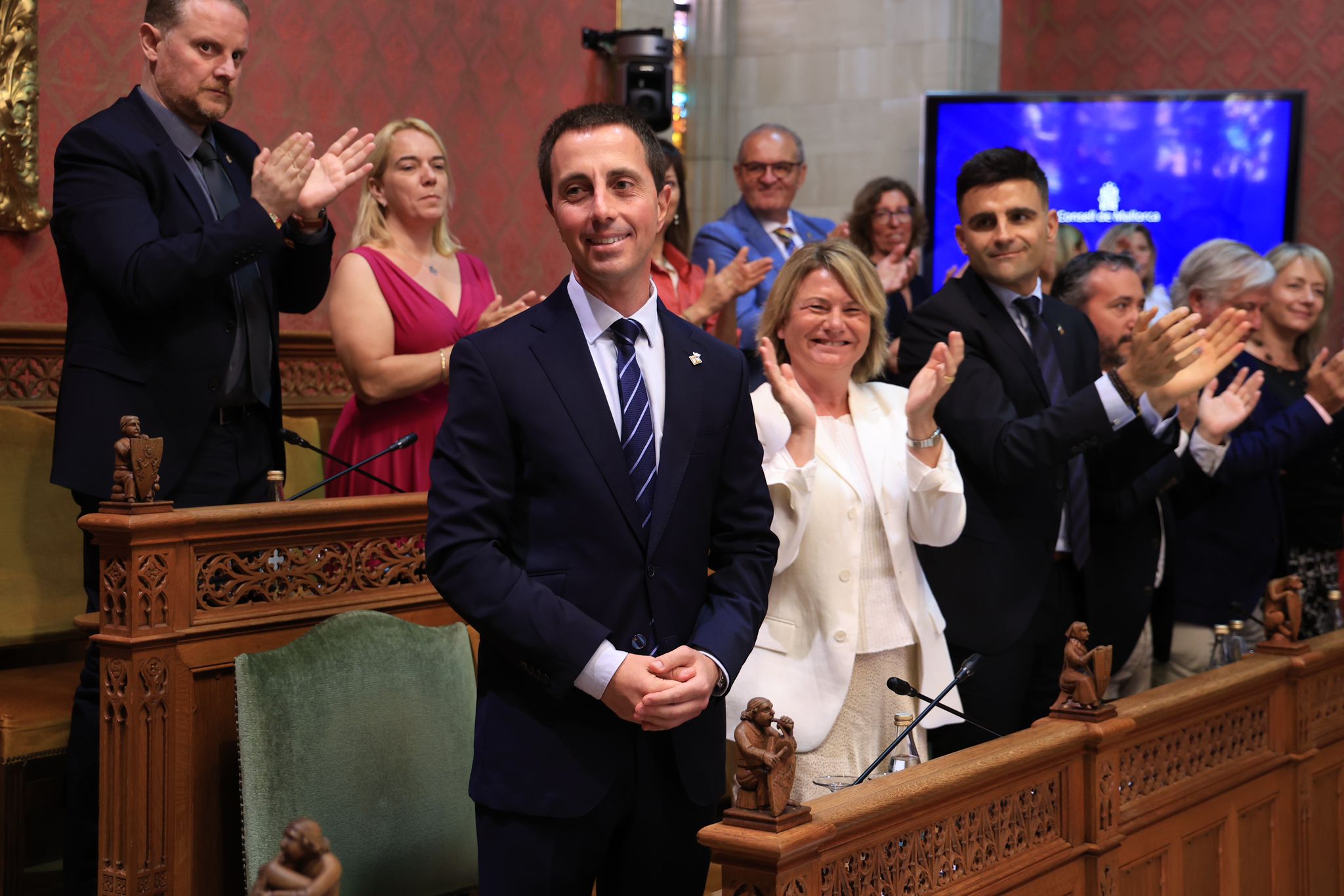 El president del Consell de Mallorca, Llorenç Galmés, durant el debat de política general.