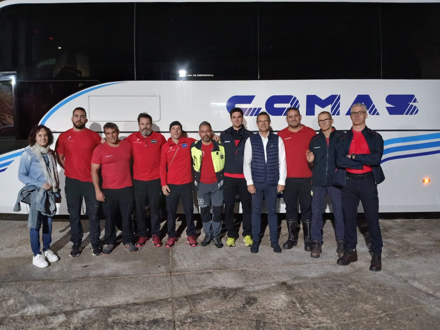 El nuevo destacamento de Bomberos de Mallorca que sale hacia Valencia.