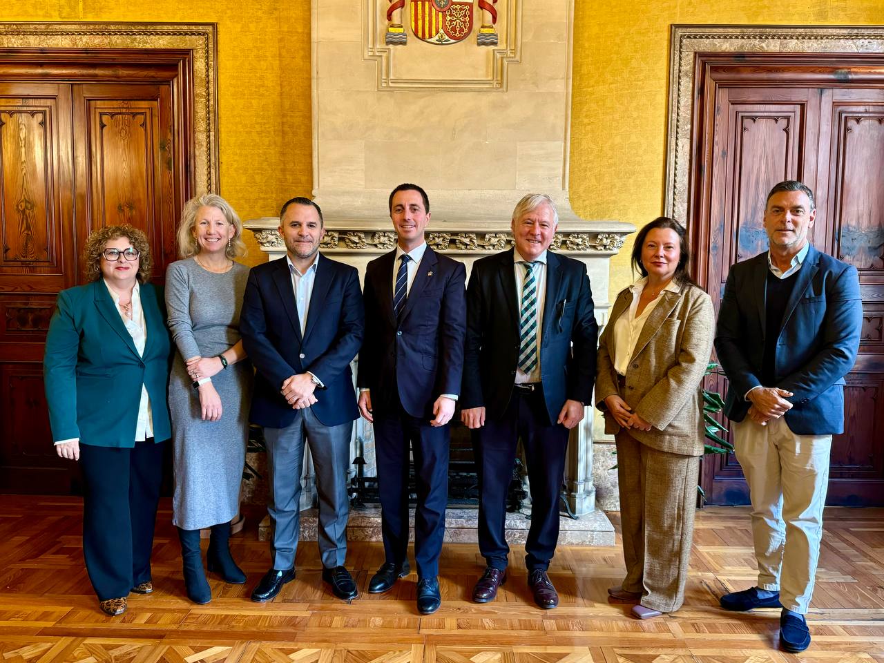 El president del Consell de Mallorca, LLorenç Galmés, i el conseller de Turisme, José Marcial Rodríguez, reben en audiència els nous responsables de la Federació Hotelera de Mallorca (FEHM).