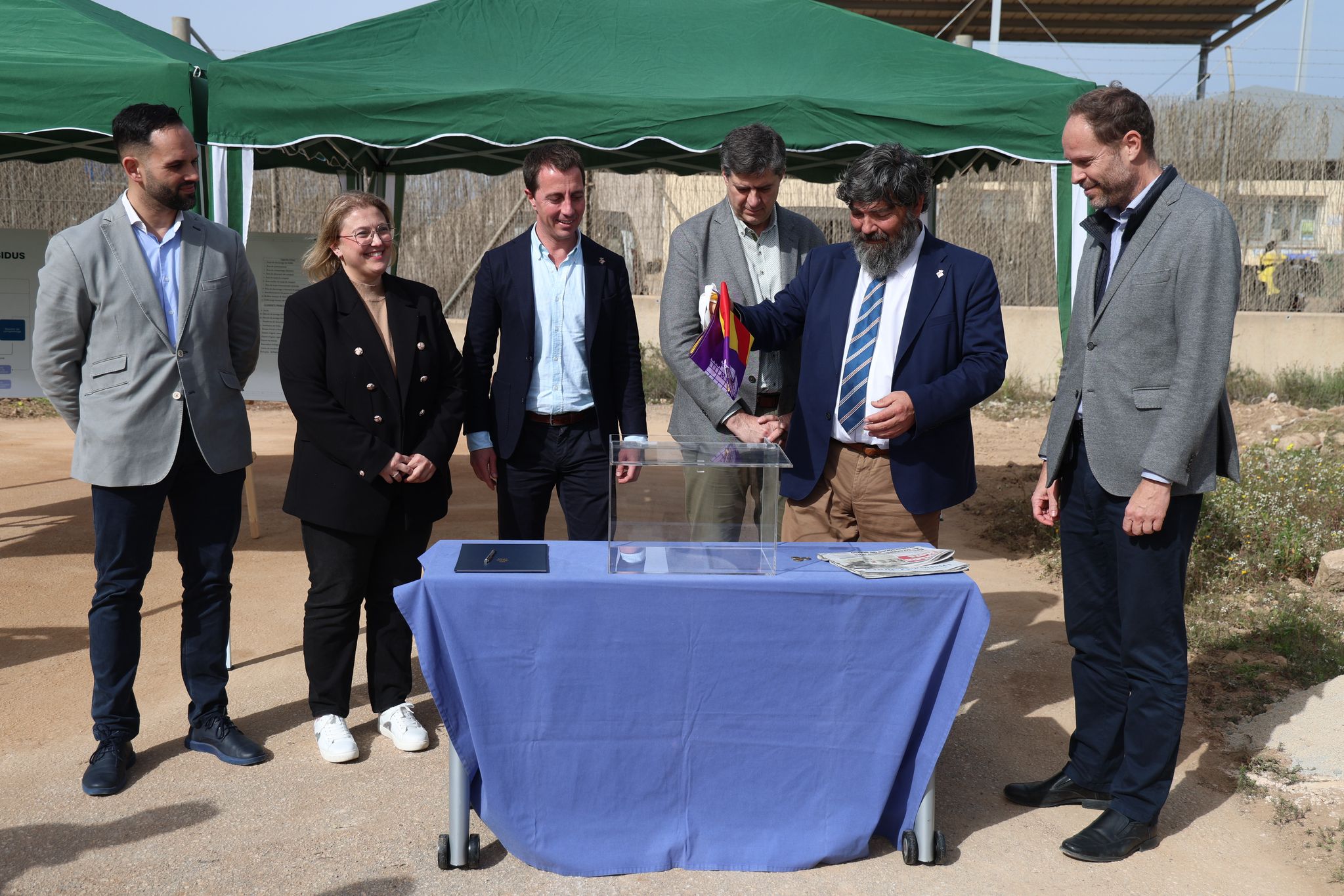 Colocación de la primera piedra de la Planta de compostaje de Llucmajor.