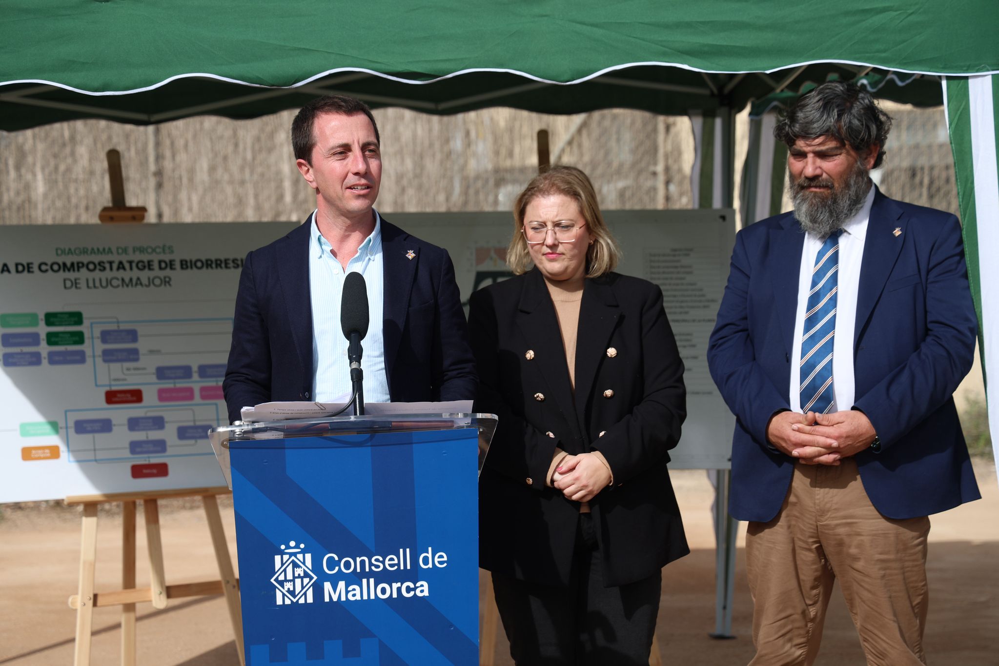 Colocación de la primera piedra de la Planta de compostaje de Llucmajor.