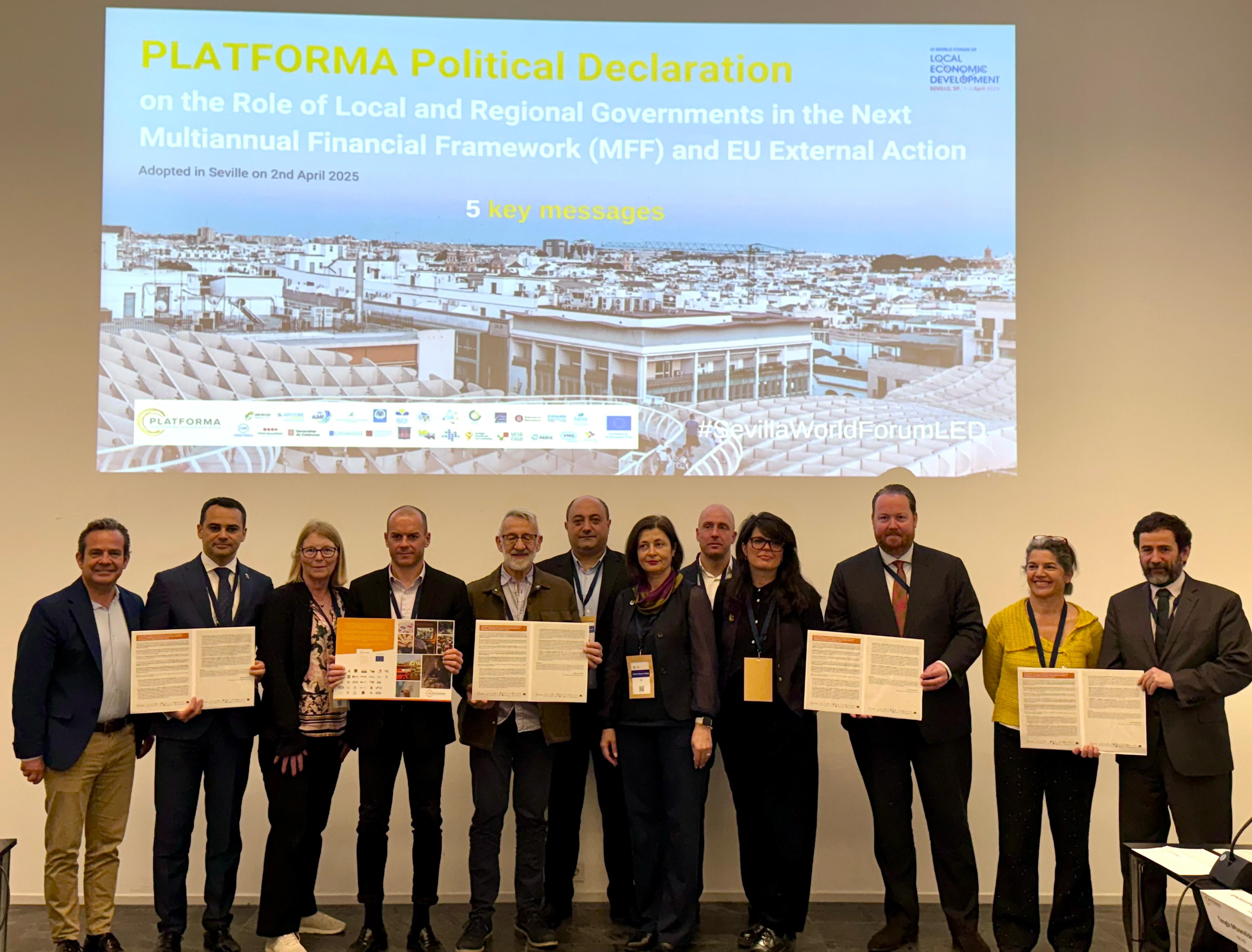 El consejero de Presidencia, Antoni Fuster, participa en el Consejo Político de PLATFORMA del Foro Mundial de Desarrollo Económico Local.