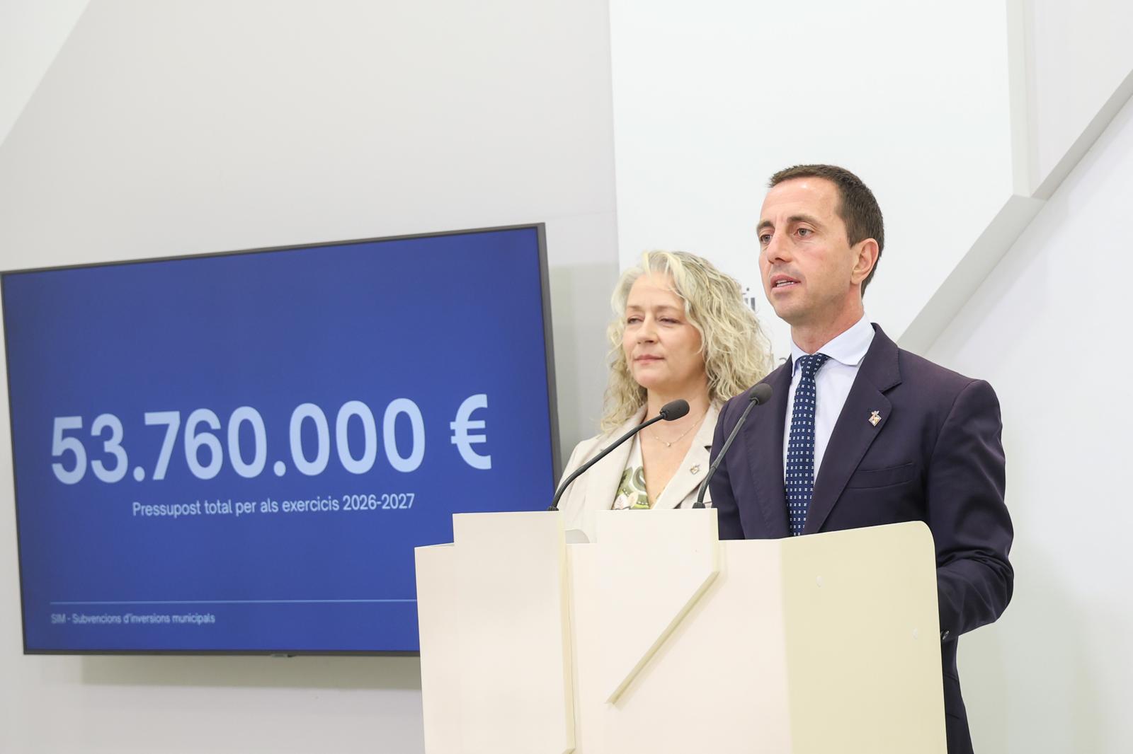 El presidente del Consell de Mallorca, Llorenç Galmés, durante la presentación del plan de subvenciones de inversiones municipales.