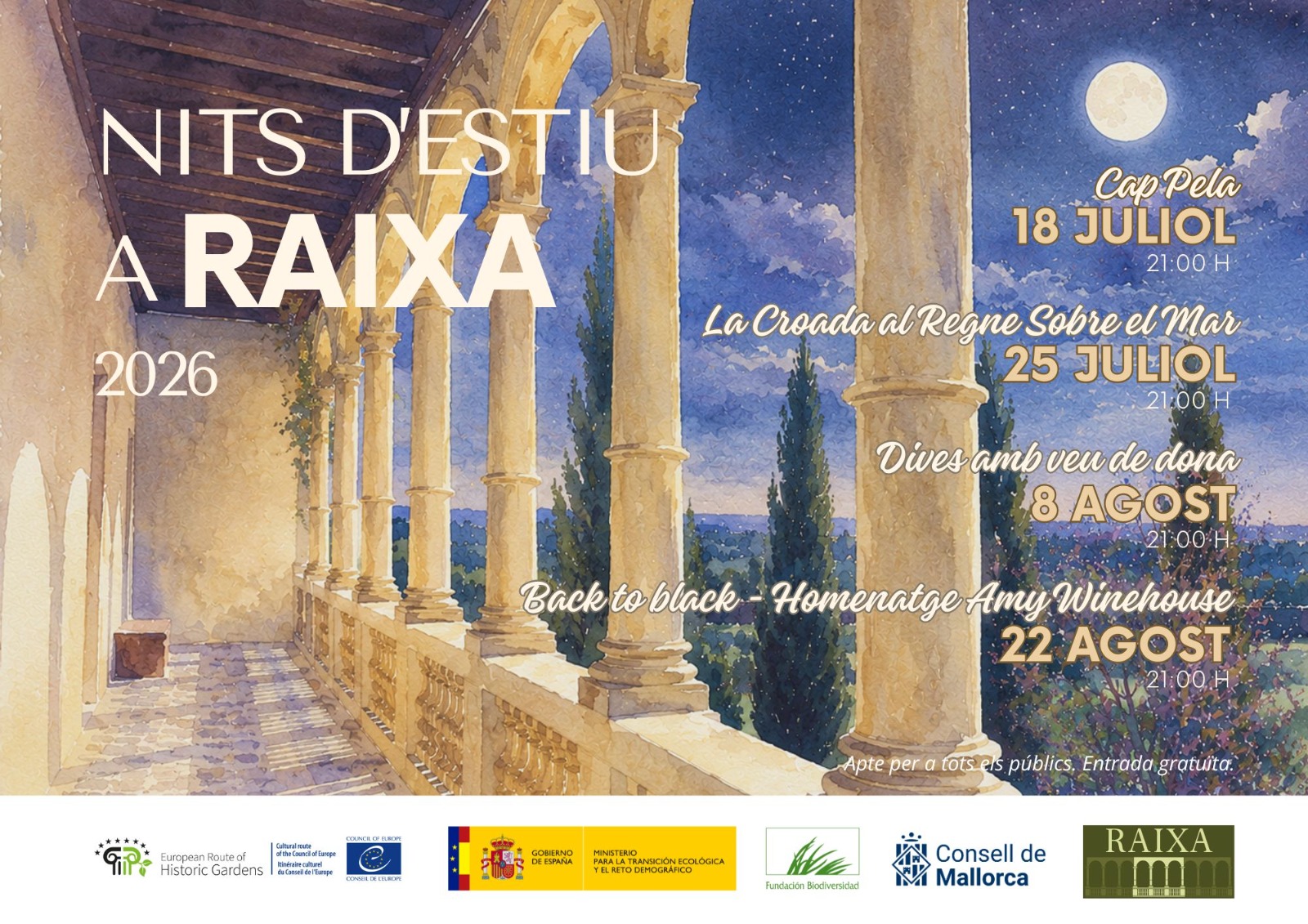 Cartel del ciclo <em>Nits d’estiu a Raixa</em>.