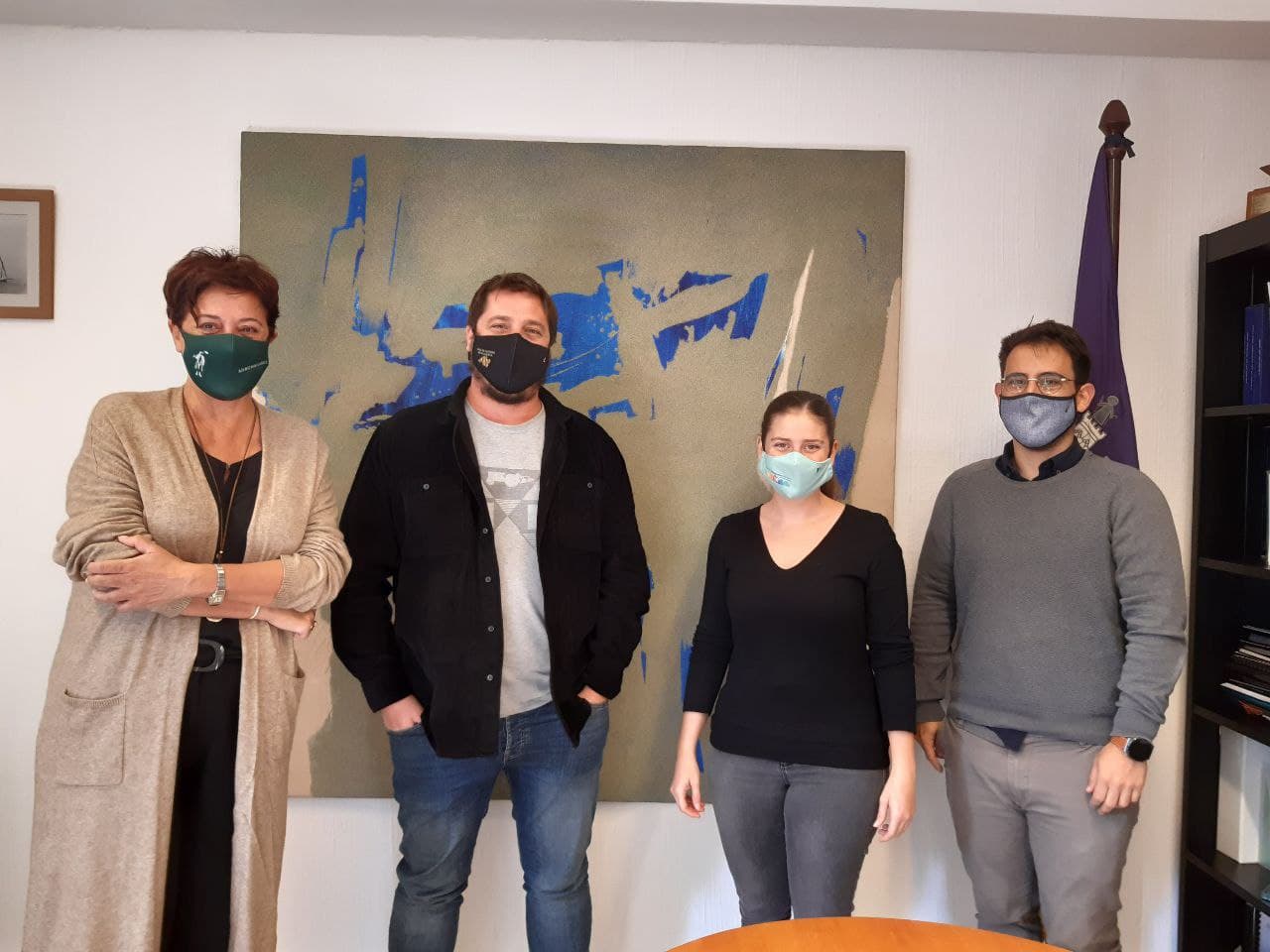  (d’esquerra a dreta) Isabel Vicens, membre de la junta d’Unió de Pagesos i gerent d’AgroMallorca, Sebastià Ordines, secretari general d’Unió de Pagesos, Aurora Ribot La vicepresidenta i consellera de Sostenibilitat i Medi Ambient i Juan Carrasco el director general de Residus.