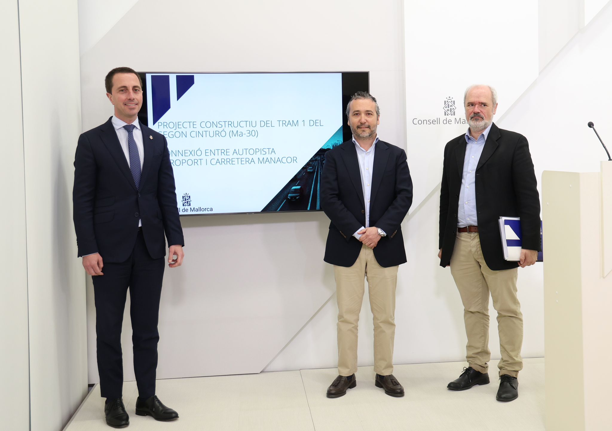 El Presidente del Consell de Mallorca, Llorenç Galmés, en la presentación del Tramo I del segundo cinturón.