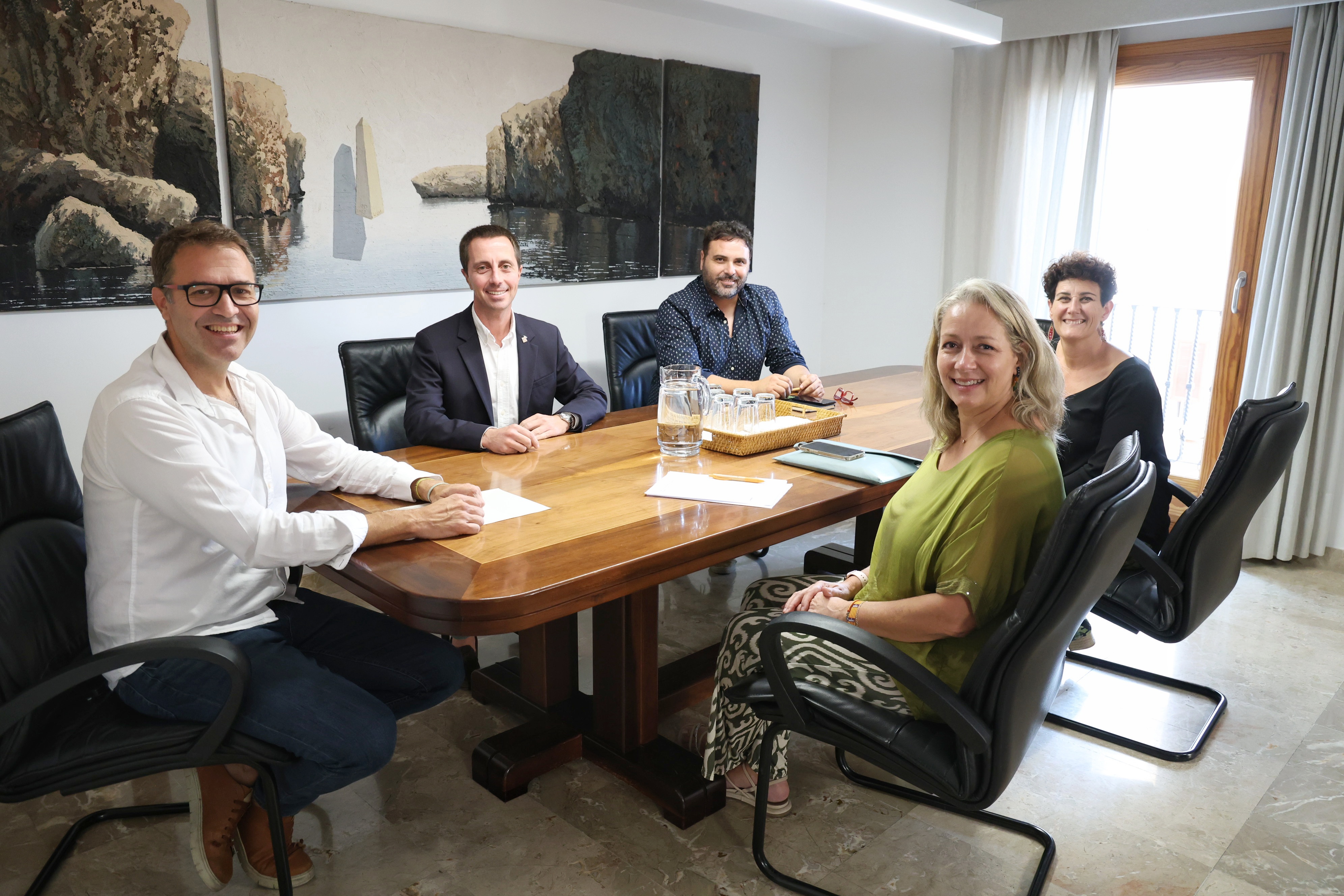 El president Galmés, el batle de Manacor, la consellera Amate i els portaveus dels grups municipals de l'equip de govern
