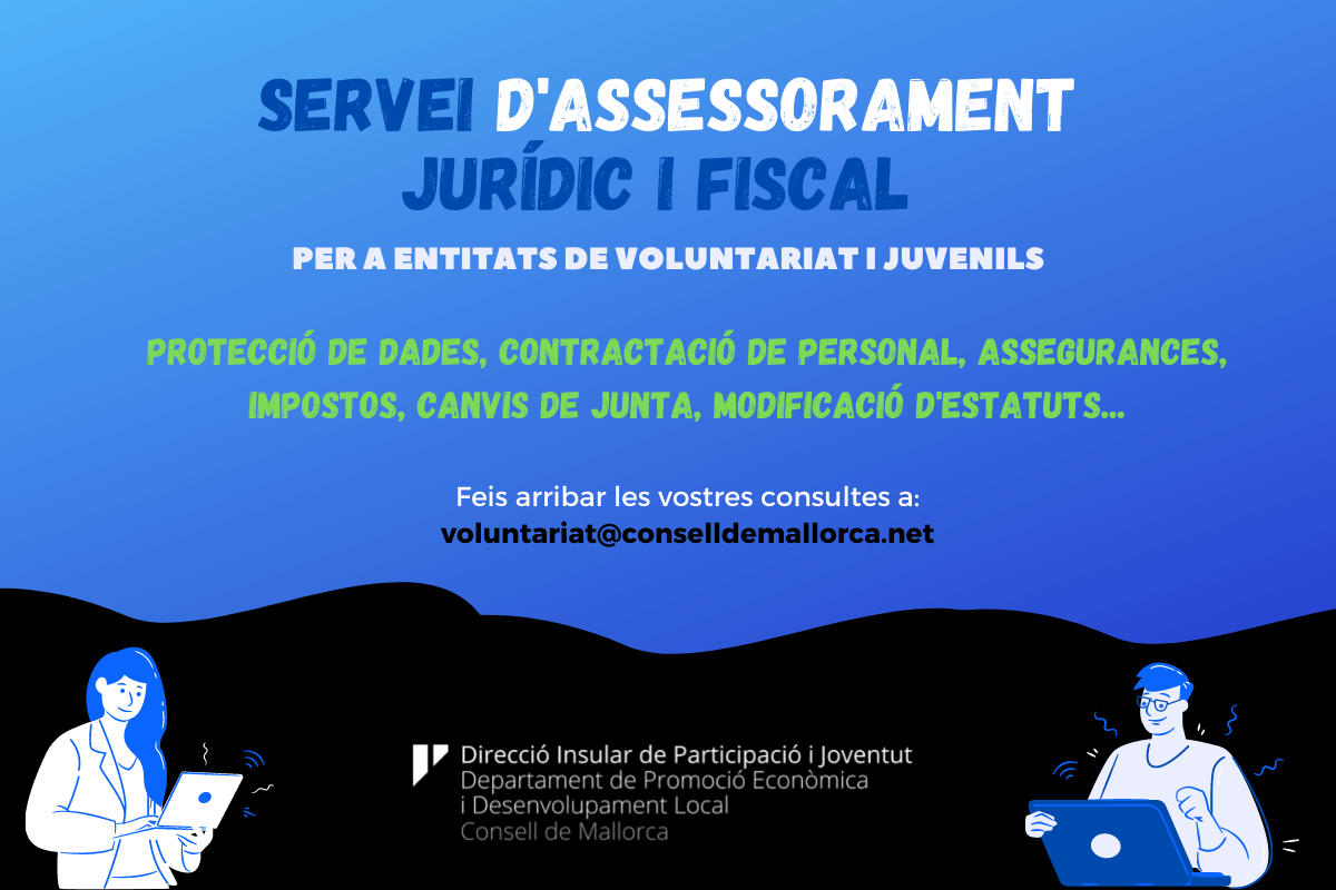 En marxa un servei d'assessorament legal i fiscal per a les entitats juvenils i de voluntariat de Mallorca.