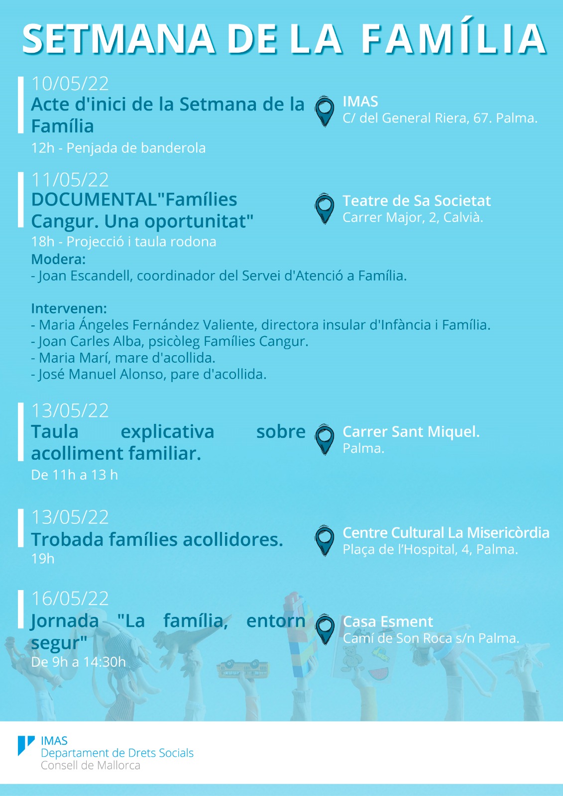 Programa de actividades de la Semana de la Familia del IMAS