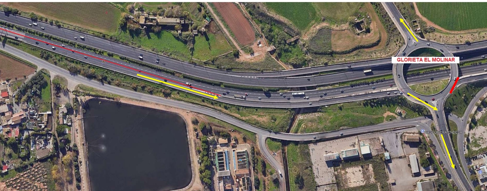 Hasta la rotonda del Molinar se dejará un carril para poder acceder a la via de cintura.