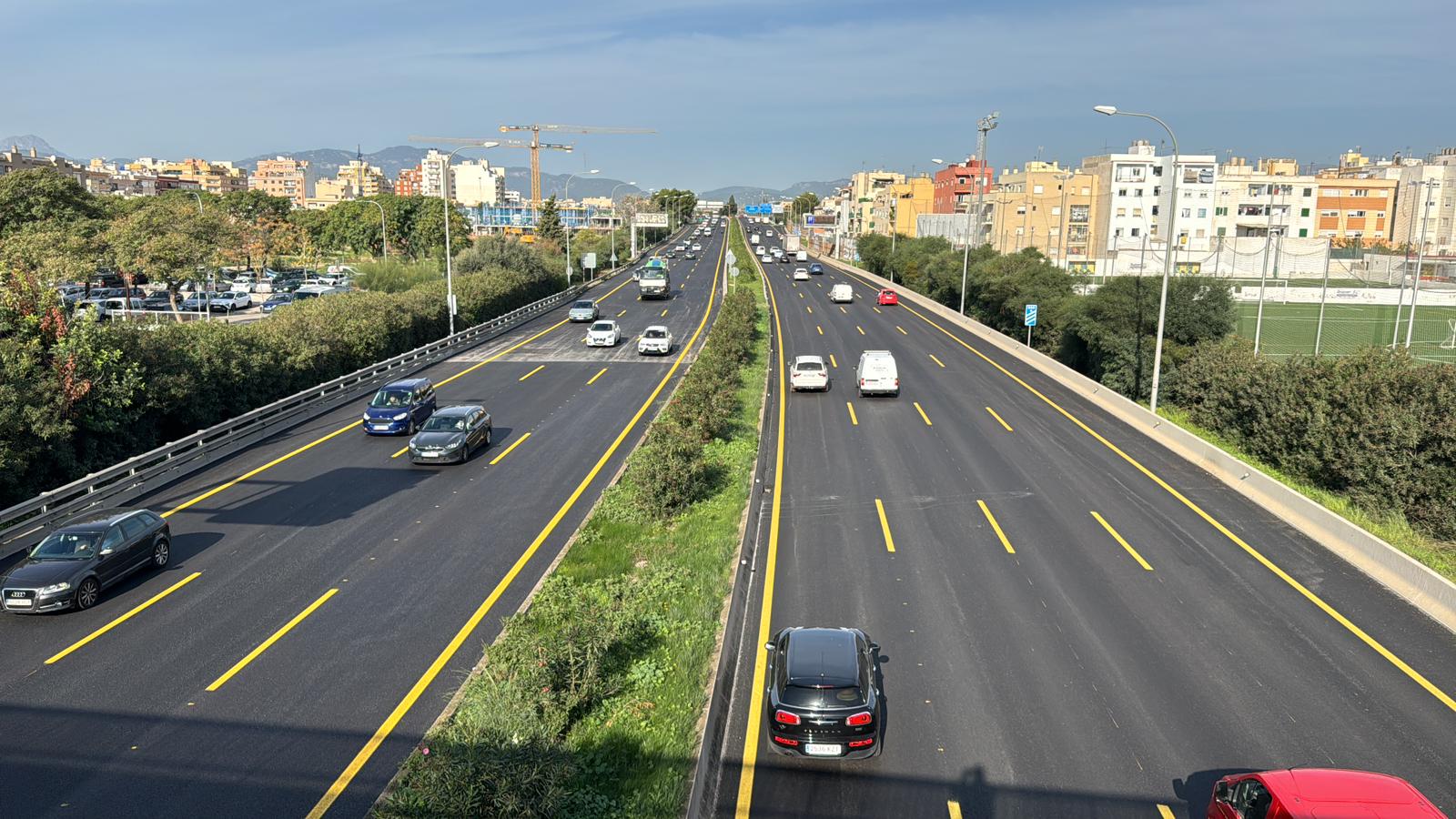 Circulación fluida en el tramo de obras de la via de Cintura.