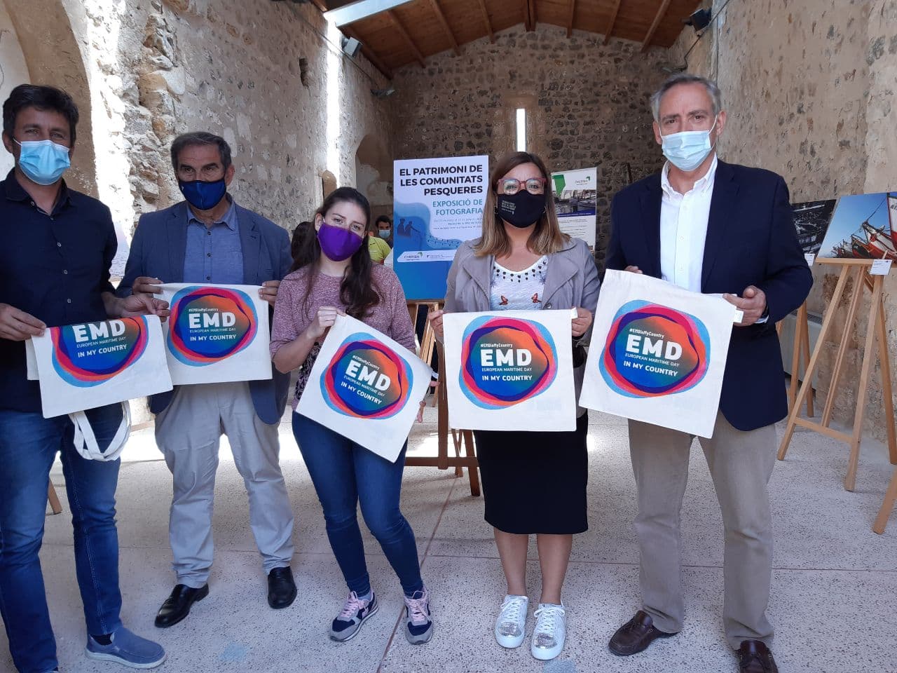 (d’esquerra a dreta) Albert Forés, director del Museu Marítim, Josep Manchado director insular de Medi Ambient, Aurora Ribot, consellera de Sostenibilitat i Medi Ambient, Isabel Busquets, consellera de Cultura, Patrimoni i Política Lingüística, i Carlos Simarro, batle de Sóller. 
