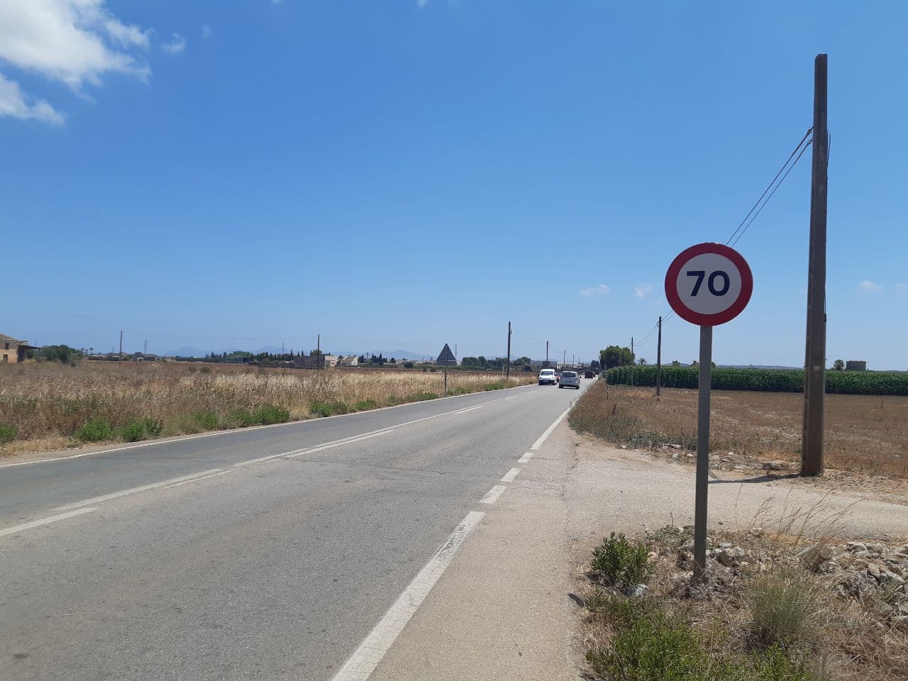Mobilitat i Infraestructures redueix la velocitat permesa de 90 a 70 al tram d'entrada a sa Pobla per millorar la seguretat.