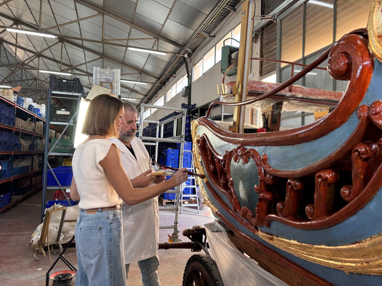 Inici de la restauració integral del carro triomfal de santa Catalina Tomàs