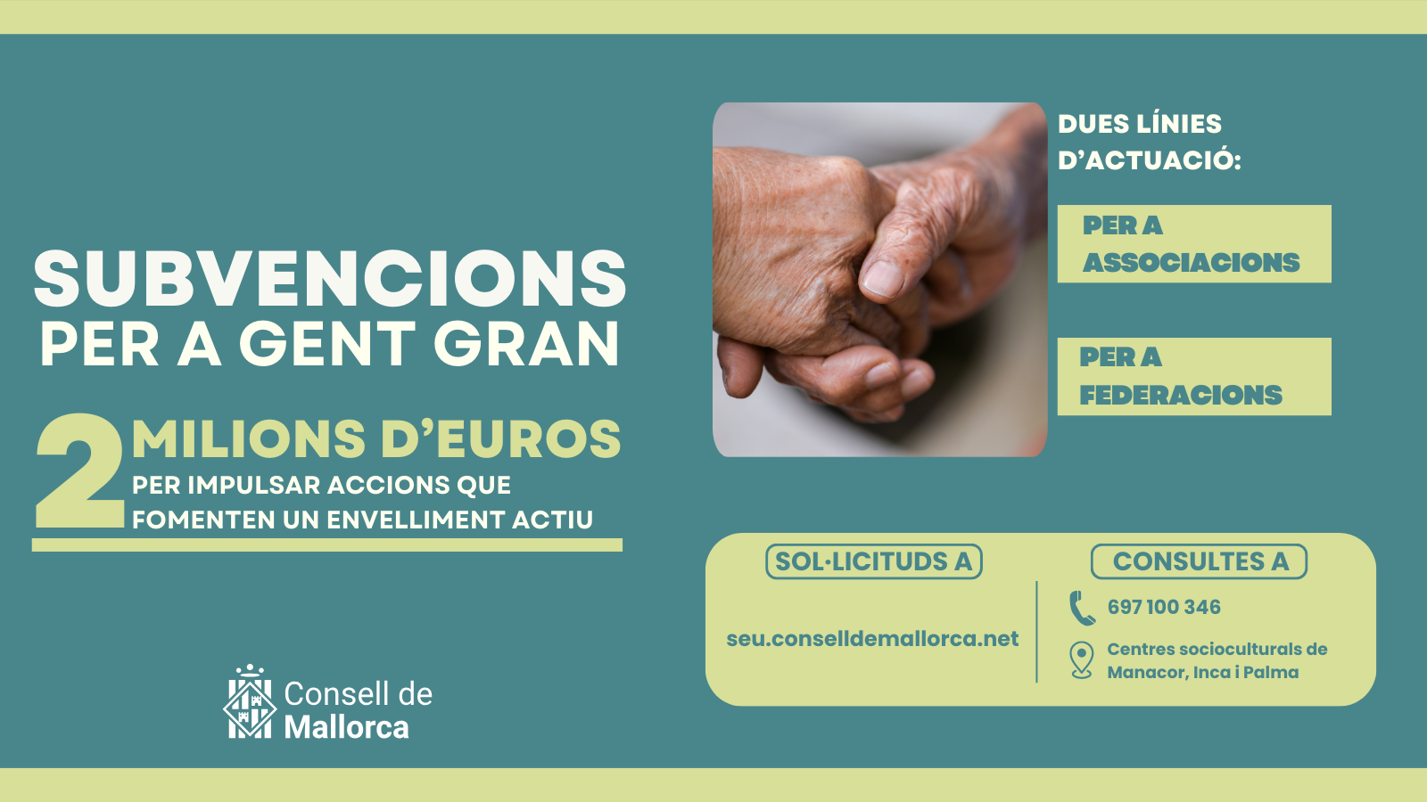 Campaña de subvenciones para las personas mayores.