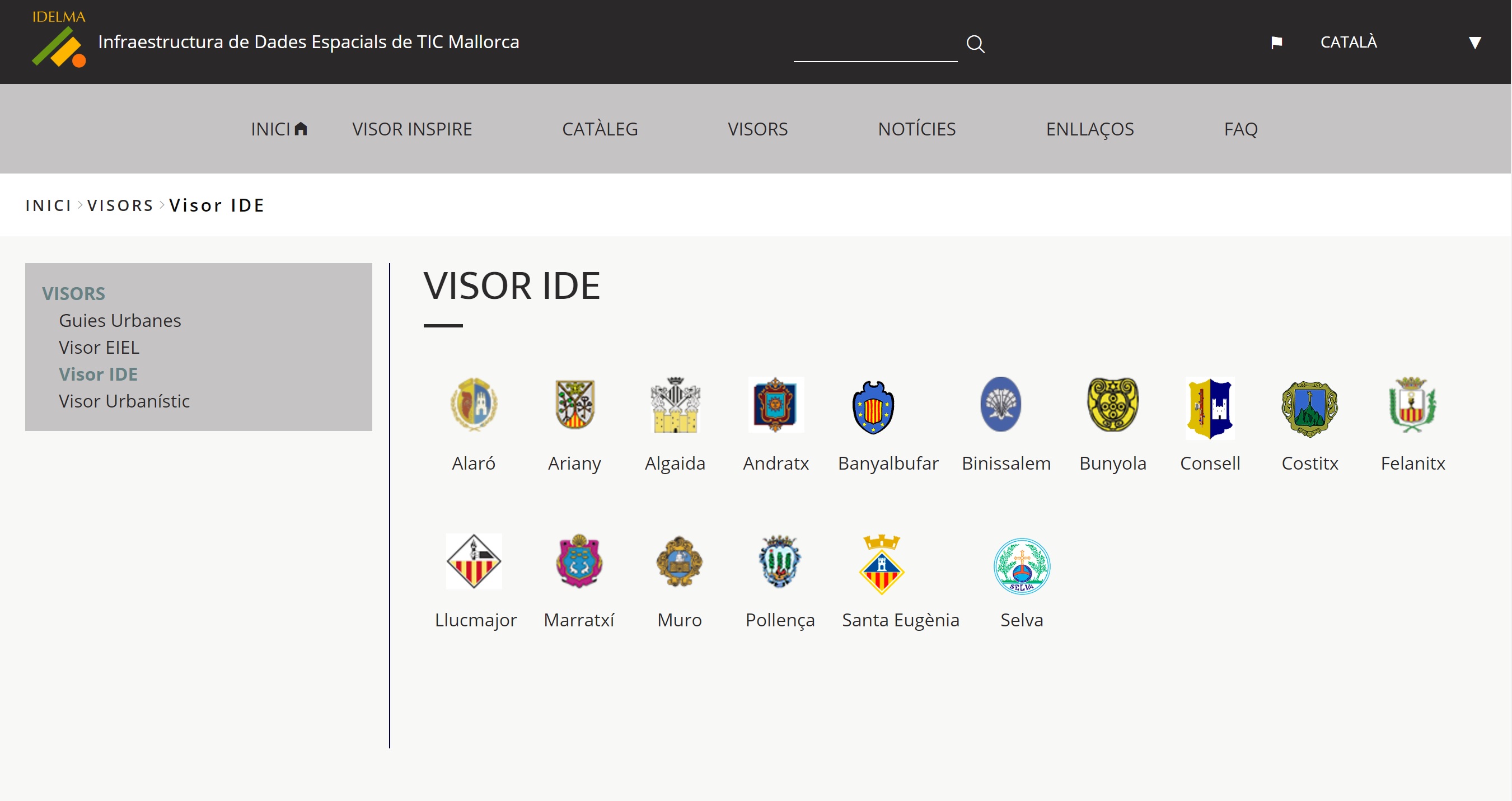 La página web IDELMA.