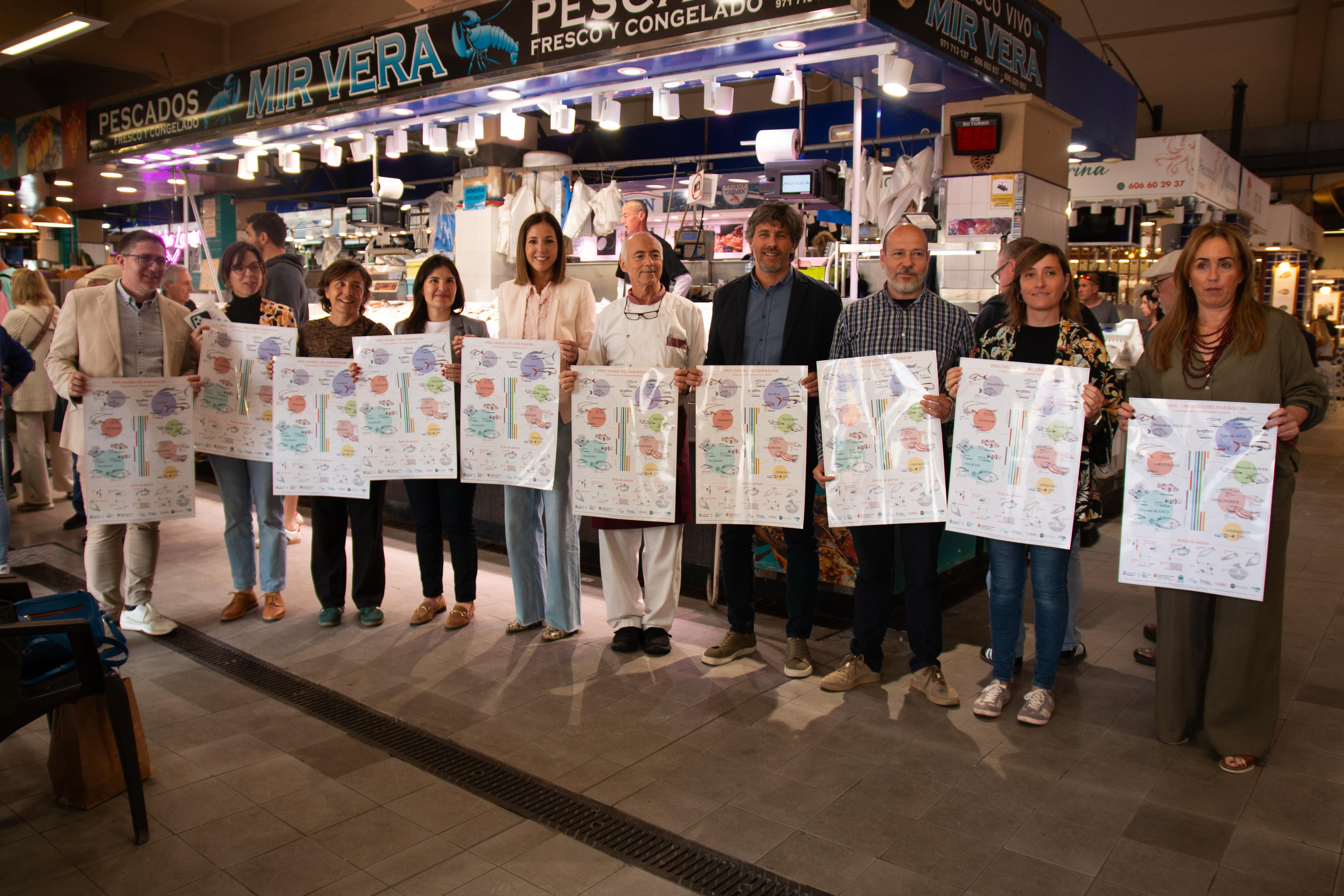 Imatge de la presentació de la campanya «Peixos i marisc de la mar balear» al Mercat de l'Olivar