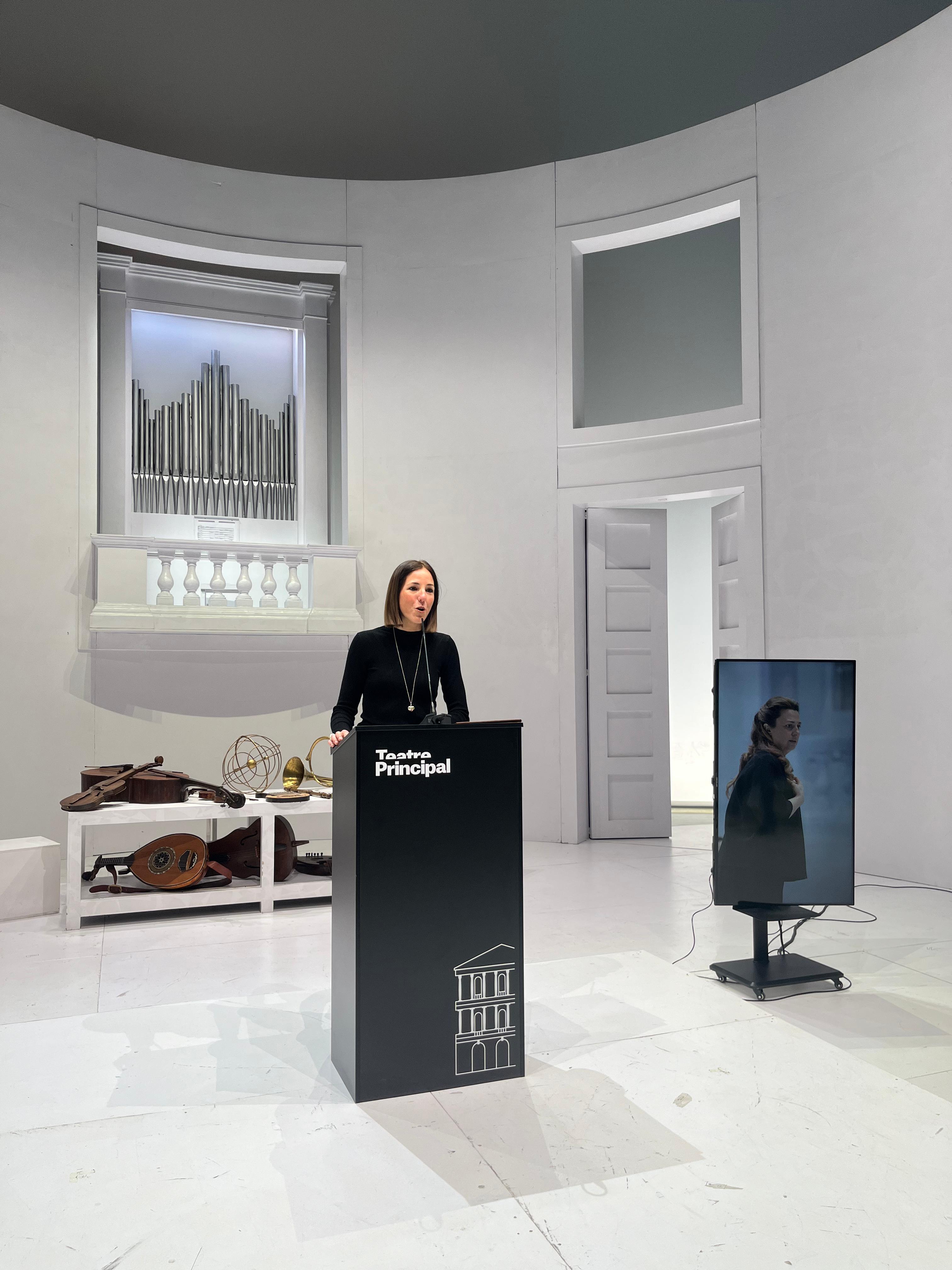 La vicepresidenta i consellera de Cultura i patrimoni, Antònia Roca durant la presentació