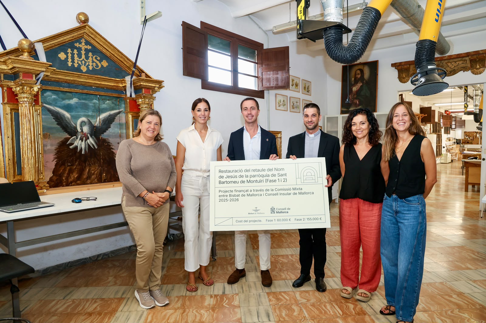 Visita al Taller de Restauració del Bisbat de Mallorca.