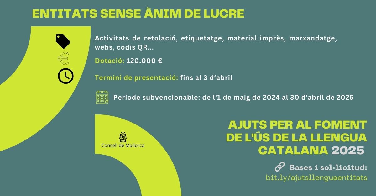 Ayudas para el fomento del uso de la lengua catalana a las entidades sin ánimo de lucro 2025